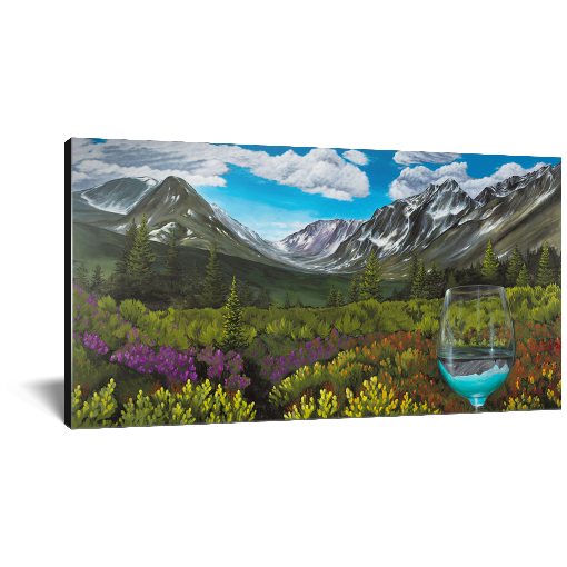 Alaska Mountain with Wine Glass