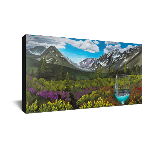 Alaska Mountain with Wine Glass